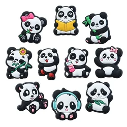 Pink Panda Shoe Charms for Crocs Accessories Sandals Men Clogs Pins Women Badges Boy Girls Jeans Kids Decorations Buckle Shoes