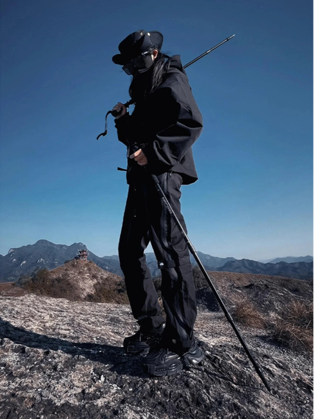 

American Sle Casual Pants Men's Summer Zipper Button Outdoor Hiking Mountain Climbing Windproof Waterproof Straight Leg Pants