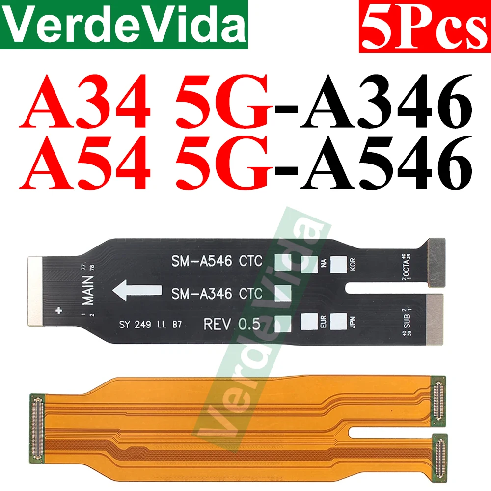 5 Stuks Belangrijkste Moederbord Connector Lint Flex Kabel Voor Samsung A33 A53 A15 A25 A35 A55 A24 A34 A54 A22 A32 A52 A72 Kabel