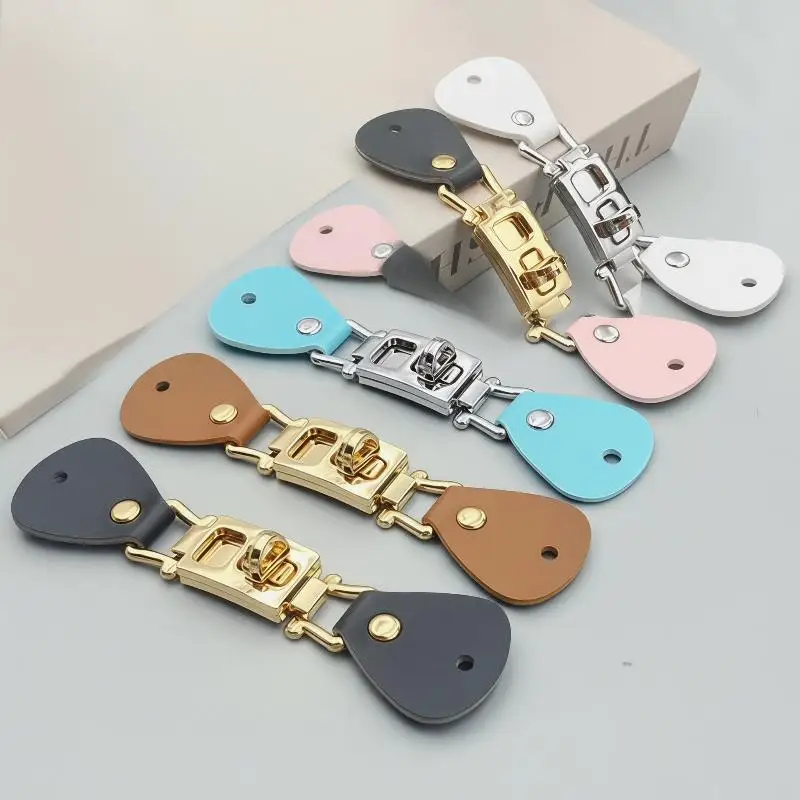 PU-Leder-Drehverschlüsse mit goldenen Metallbeschlägen in verschiedenen Farben, einfache Montage für DIY-Handtaschen und Lederarbeiten. – Detail 8