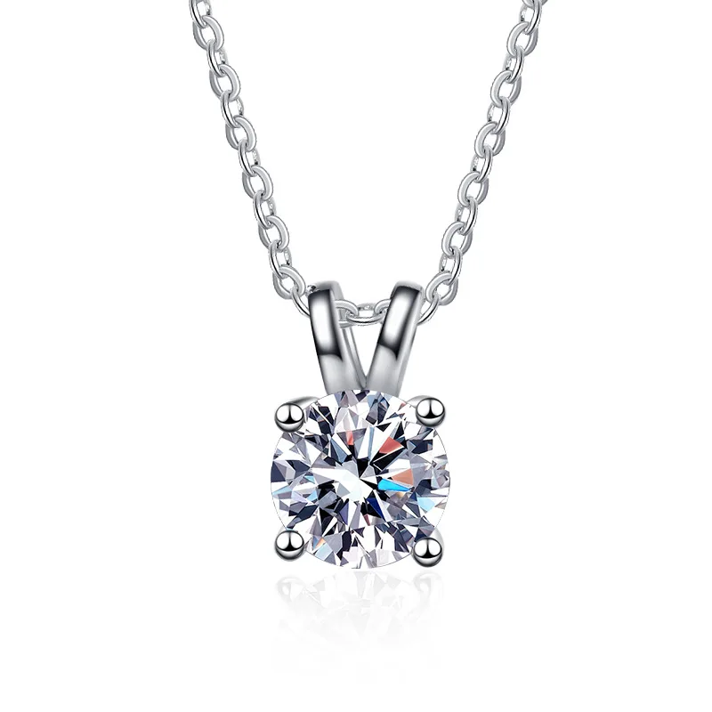 1 Carat Mozambique Diamond Rabbit Necklace Pendant Wedding Simulation Platinum Plated Locking Chain