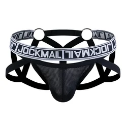 JOCKMAIL Sexy Men Bondage Underwear Jockstrap Mesh String Hollow Lingerie Thong Tangas Cueca Gay Sissy Underwear Penis Pouch