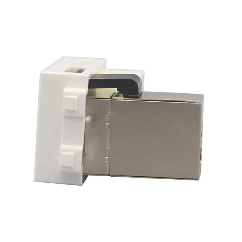 Shield Female LAN CAT6 RJ45 Connector SC UPC Optical Fiber Slot Pass Through Plug Socket 23x36mm Module For Internet Connection