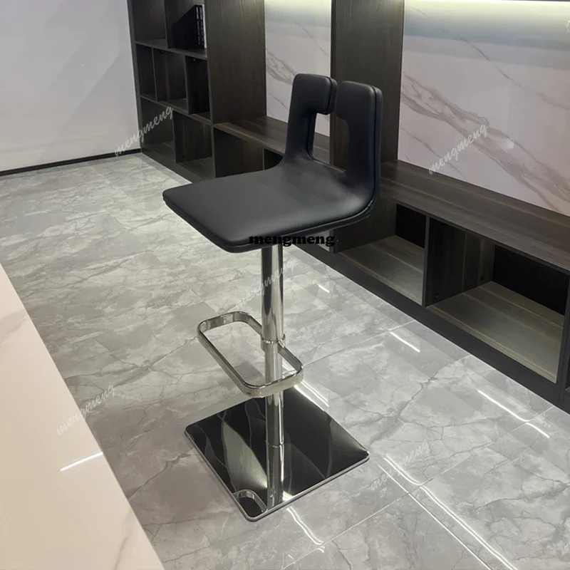 X  Silver Lounge Bar Chairs Modern Metal Nordic Swivel Bar Chairs Counter Design taburetes para barra de cocina Luxury Furniture