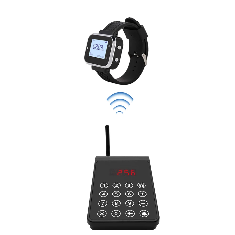 QWICALL CTK205 CTW06 Wireless Restaurant Kitchen Calling System Waiter Watch Pager Call System for Hotel Bar