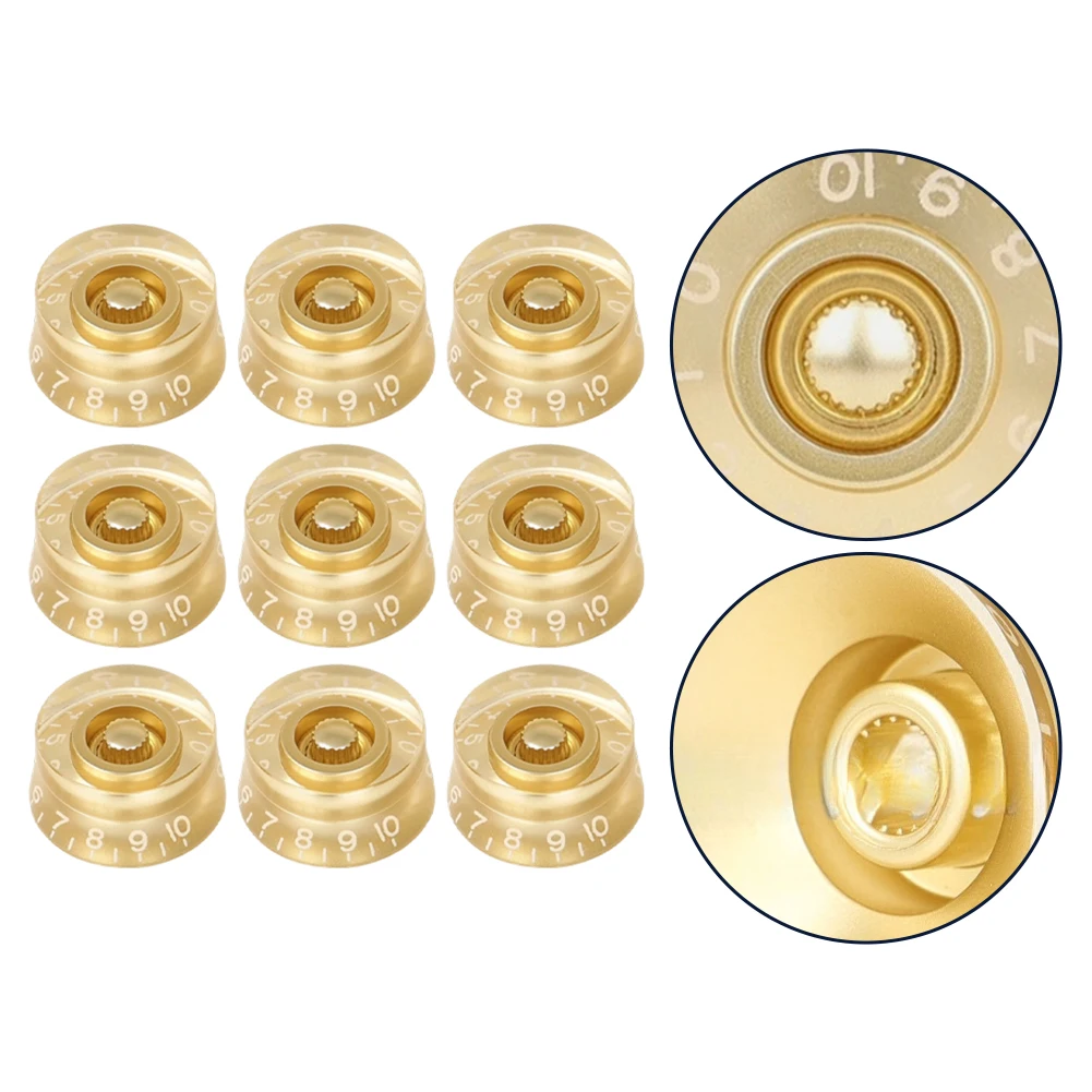 9pcs Guitar Knob Cap Volume/Tone Adjustment Knob With Scale For Most USMexico-made 24T Split-shaft Potentiometer Accessories