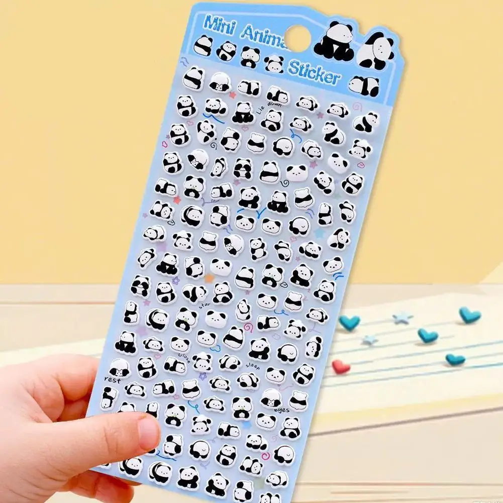 1 Sheet Cartoon Animals Cat Panda Double Stickers For Mobile Phone Case Mirror Scrapbook Journal Animal Decoration Gifts