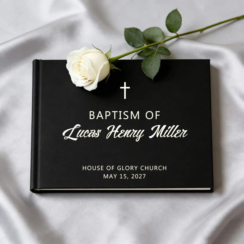 Personalized Baptism Guest Book, Communion Guest Book, Christening Guest Book, A4 Page 38 Communion Photo Album Boy and Girl view 4