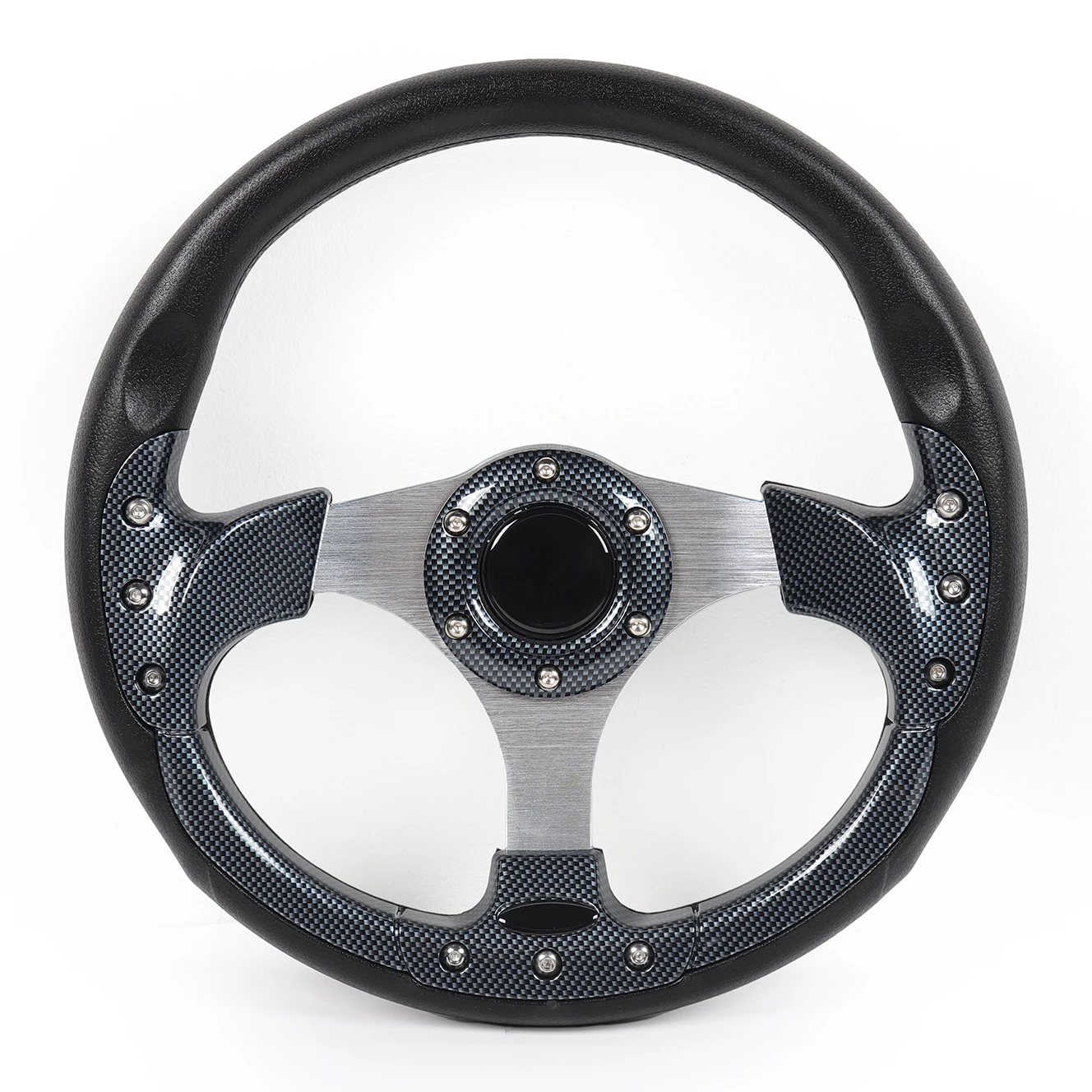 Pspeed 320 мм карбоновый руль из АБС-пластика, 13-дюймовый 3-спицевой кронштейн из алюминиевого сплава с покрытием, гоночное колесо для автомобиля Pspeed 320 мм карбоновый руль из АБС-пластика, 13-дюймовый 3-спицевой кронштейн из алюминиевого сплава с покрытием, гоночное колесо для автомобиля