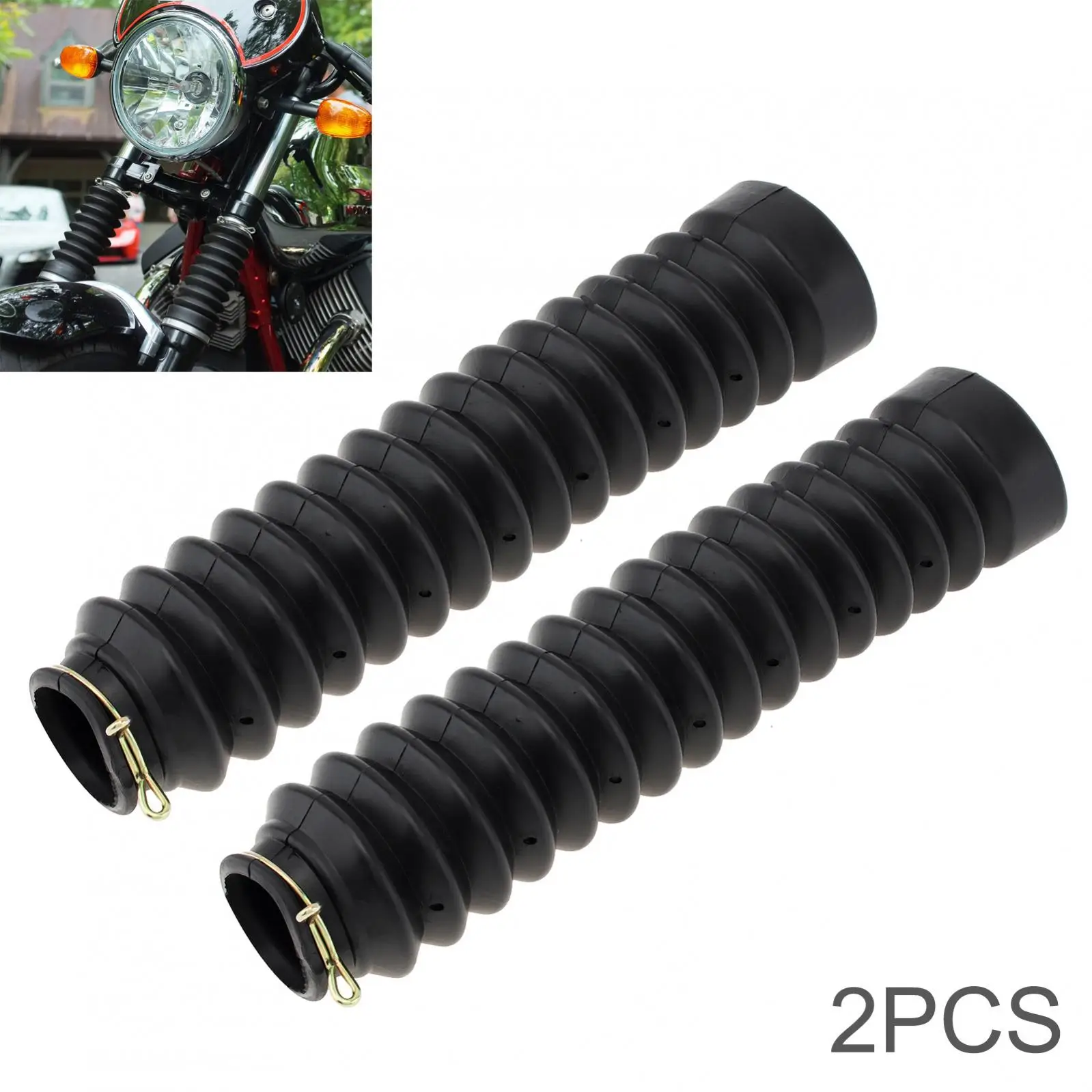 2pc Universal Motorcycle Front Fork Cover Gaiters Boot Shock Protector Dust Guard for Motorbike Motocross Offroad Pit Bike Dirt