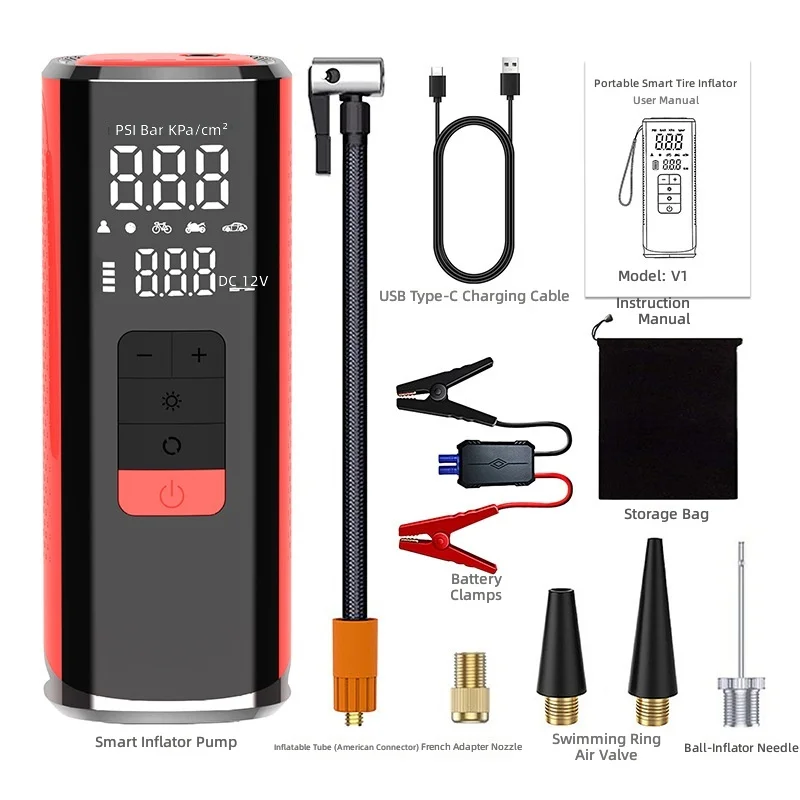 

25-Cylinder wireless car air pump, electric treasure all-in-one machine, car emergency start power supply, electric