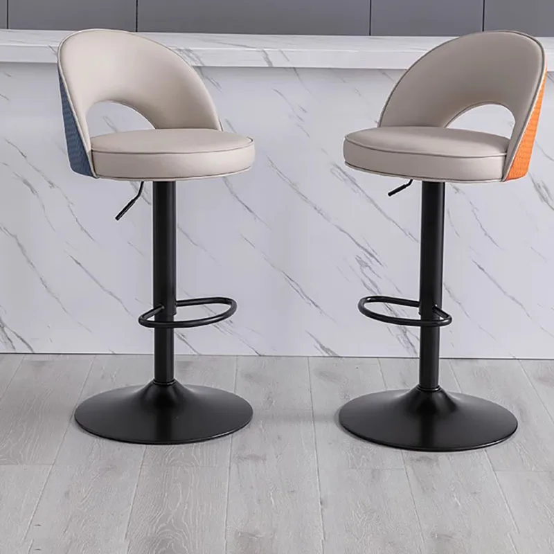 

Cushion Telescopic Bar Stool Modern Luxury Nordic Adjustable Height Party Chairs White Round Taburetes De Bar Home Furniture