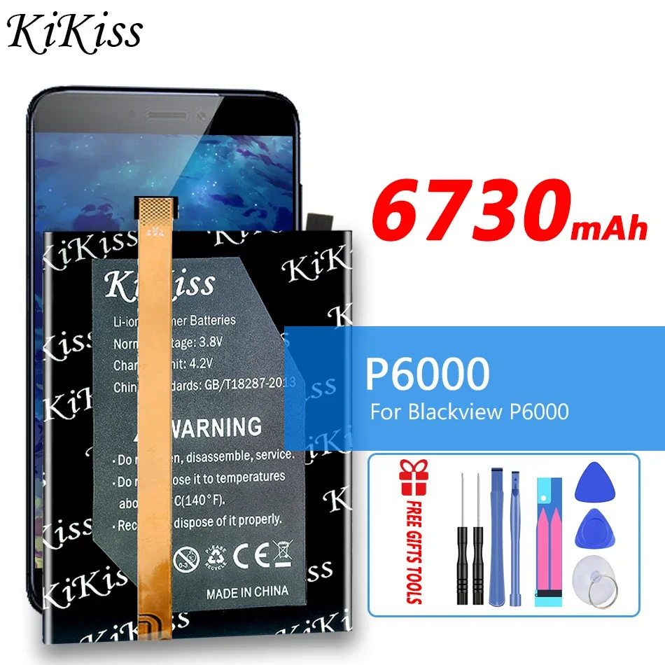 

KiKiss U566296P High Capacity 6730mAh Battery For Blackview P6000 Smart Phone+ free tools