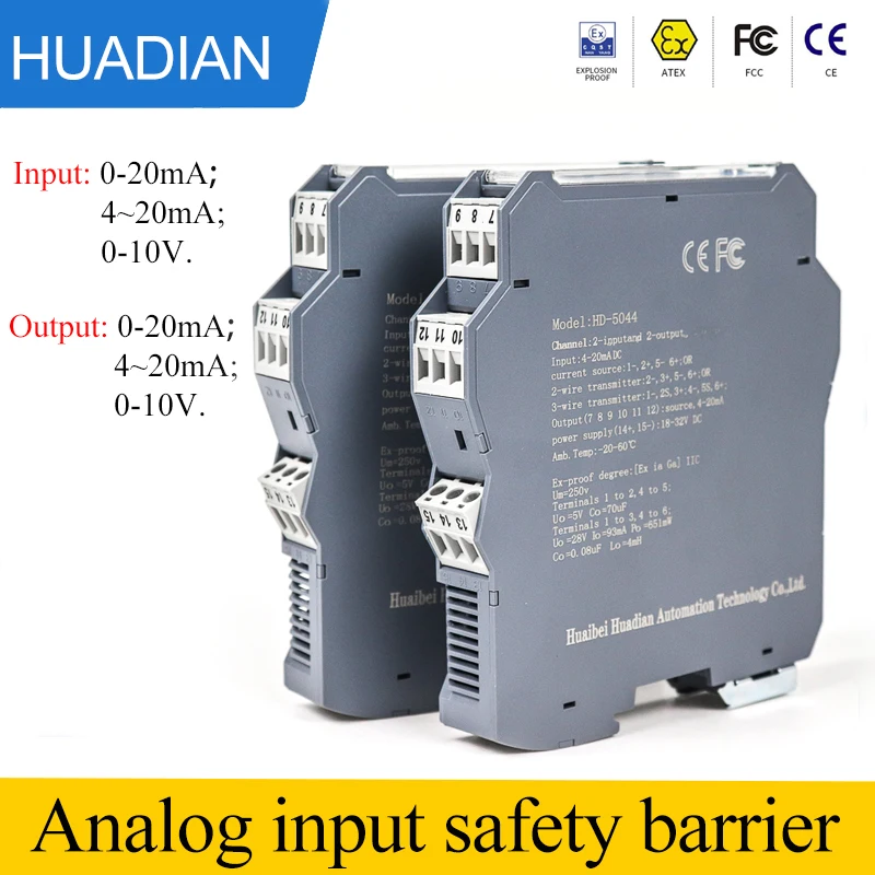 

1 in 2 out intrinsic isolated safety barrier hart signal isolation explosion proof isolated safety barrier sensors