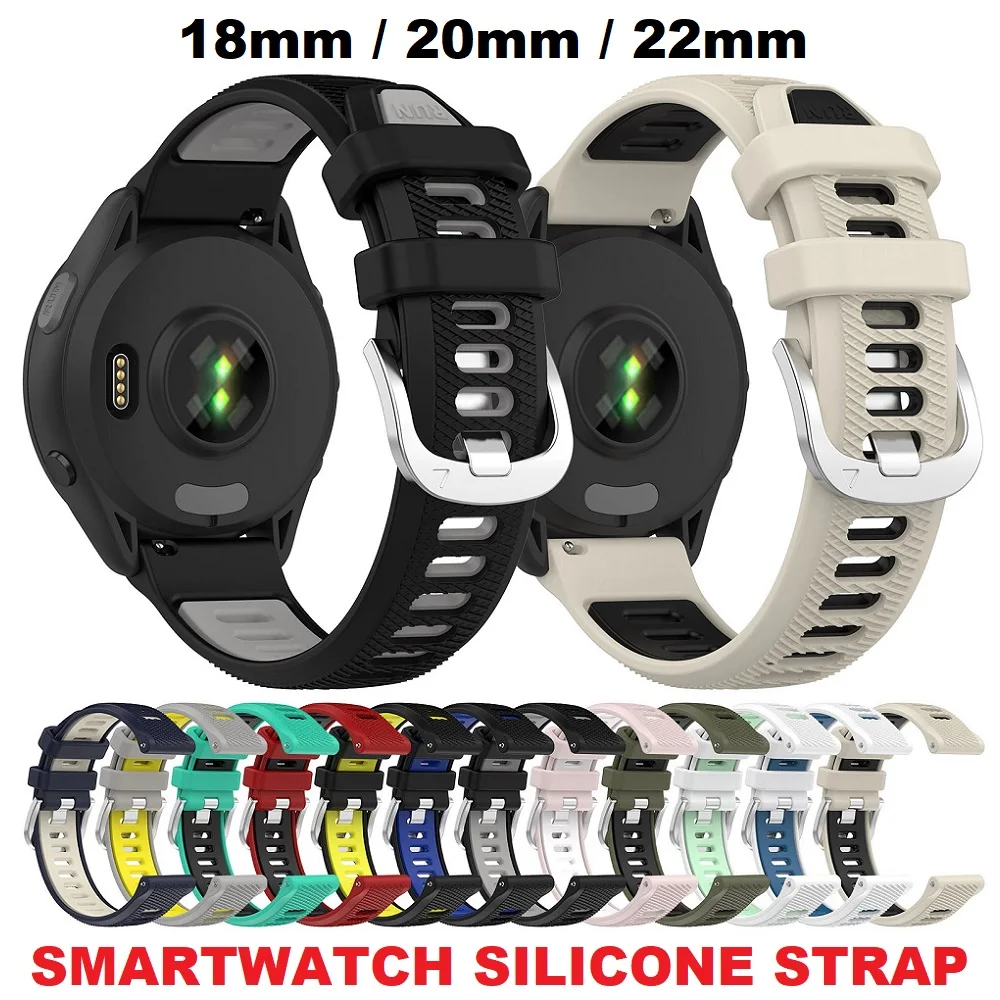 30PCS Silicone Strap for Garmin Venu 3 SQ2 Forerunner 265 255s 965 955 245 Bip5/3 Vivoactive 5/4 Smartwatch Bracelet Watchband