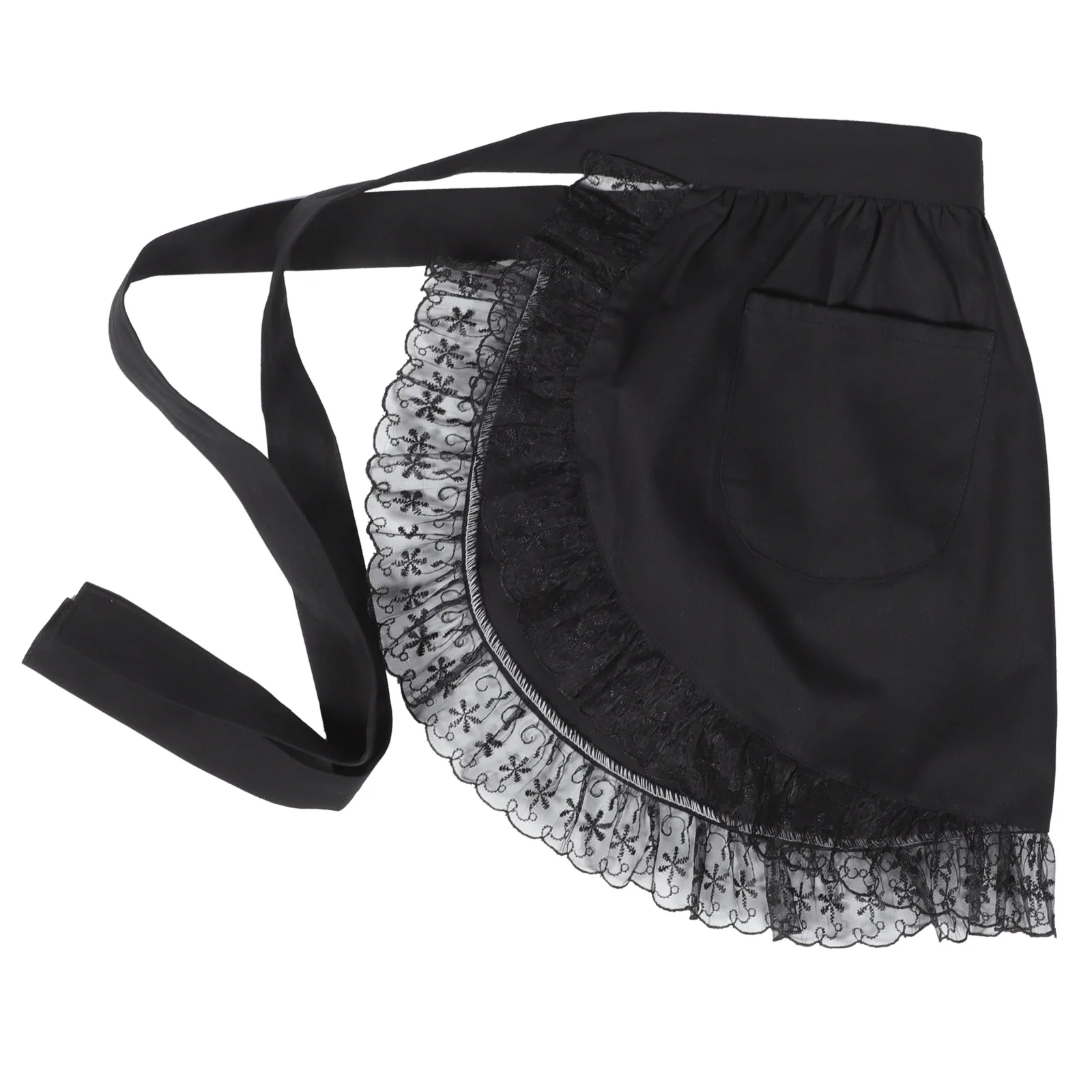 

Girls Waist Flower Waist Apron Black Lace Maid Apron Household Cooking Baking Pinafore Women Antifouling Kitchen Accessories