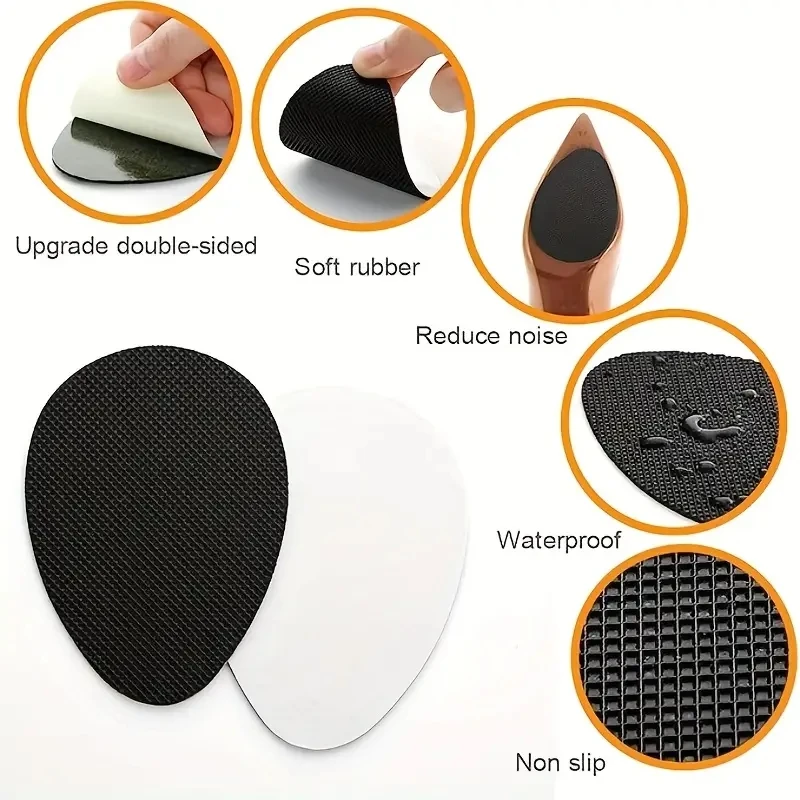 Rubber Non-slip Shoe Sole Protector Black Clear High Heel Sandal Wear-resistant Outsole Pad Frosted Mat Shoes Bottom Stickers