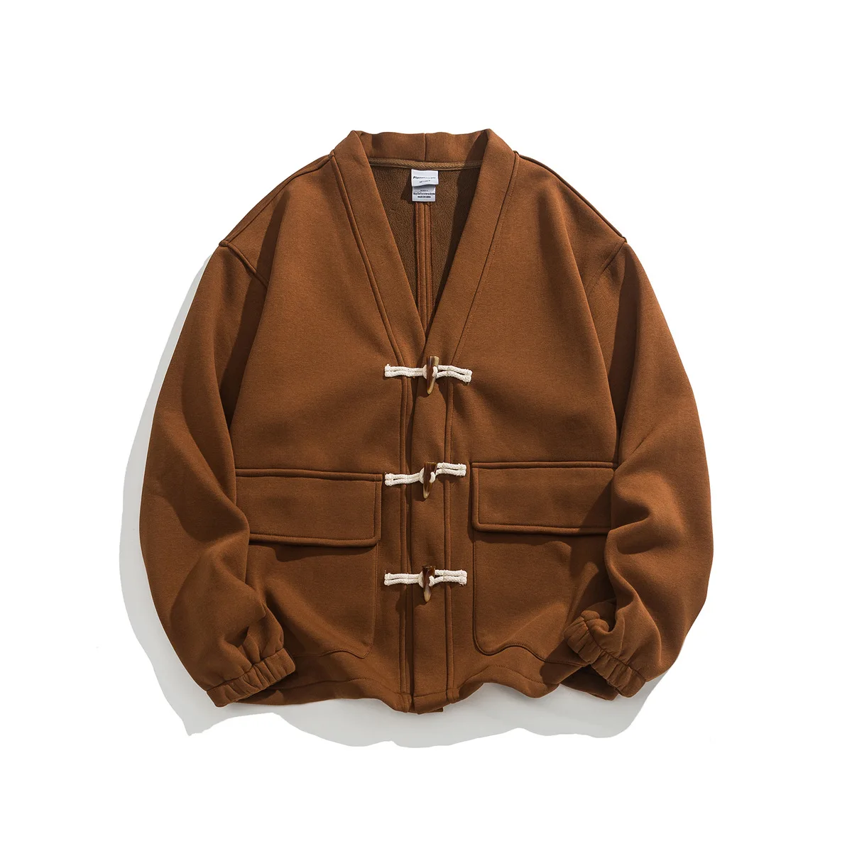 

Retro Japanese Sle Plaid Open Cardigan V-Ne Sweatirt Jaet Men's Loose Robe Sle Autumn Faion Brand Couple's Jaet