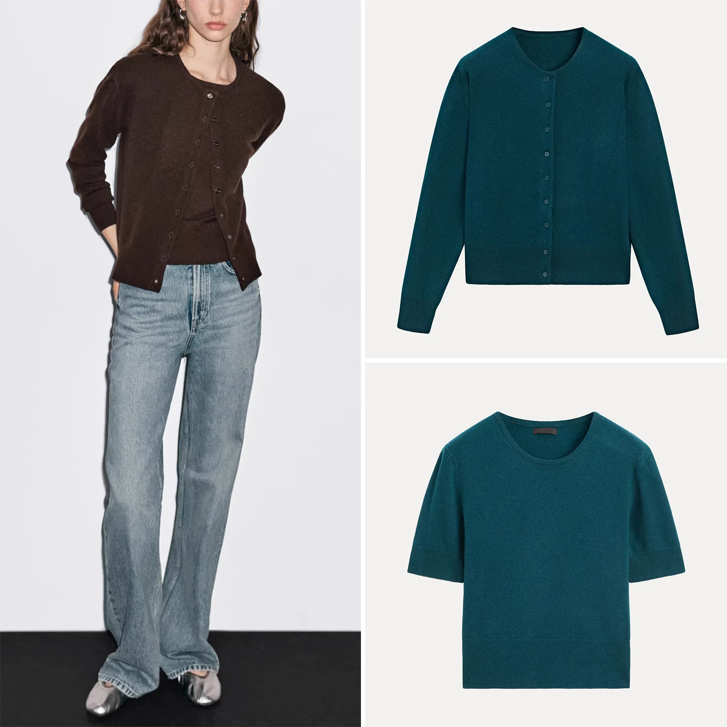 

Женский вязаный свитер, осенний сезон 2022, многослойный комплект со средним рукавом, бренд Z, китайское производство, подходит для четырех сезонов