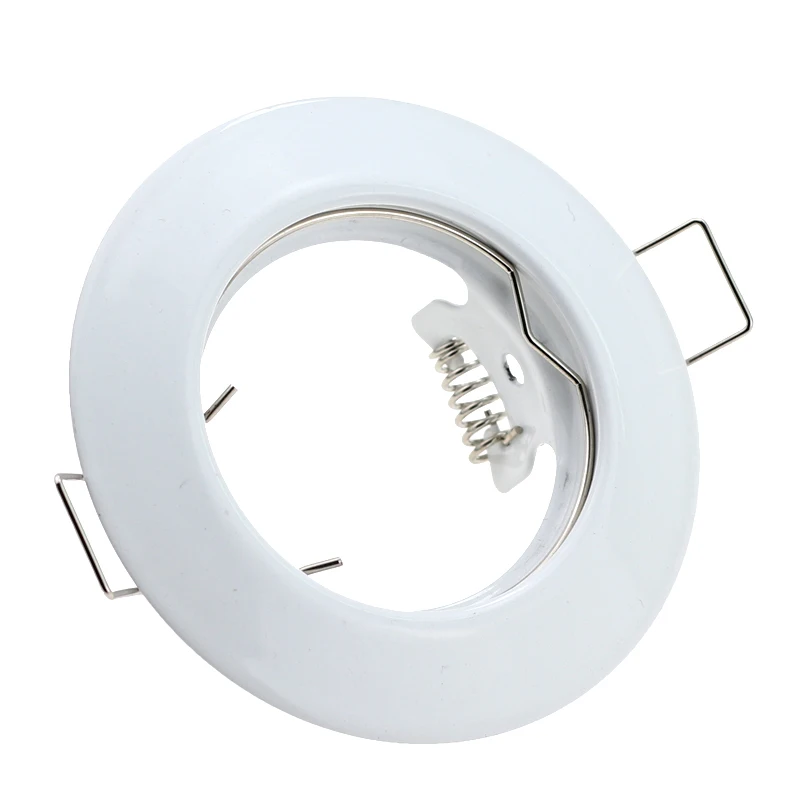 Round Recessed No Adjustable LED Ceiling Down Light Fitting Frame for MR16 GU10 Bulb Fixture Housing