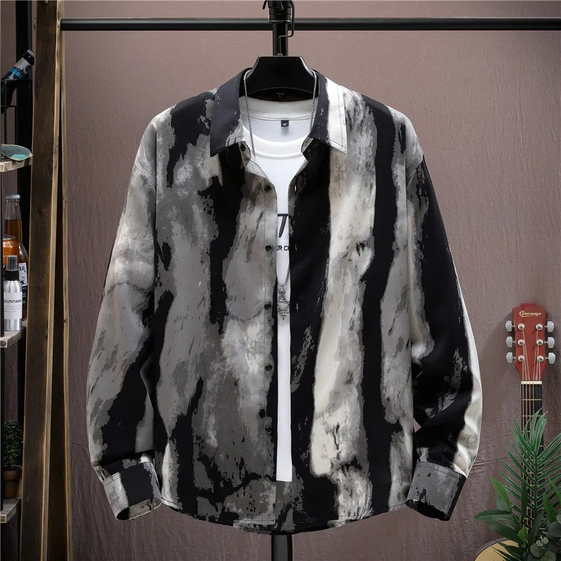 2024 spring new style Men's Classic Fashion Shirt autumn Men's Casual Plush long sleeve High Quality Shirt size M-2XL