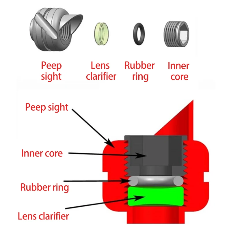 45/37 Degree Peep Sight Archery Aluminum Housing Inner Core Clarifier Aperture Lens Compound Bow Outdoor Hunting Shooting Tool