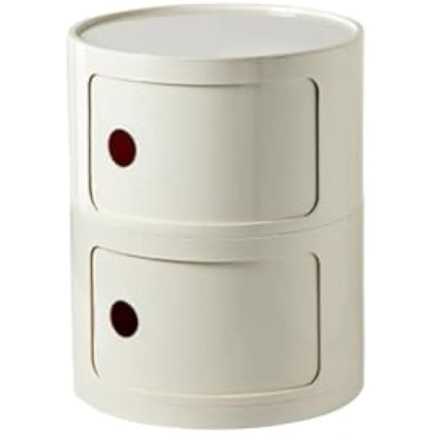 

Round Nightstand Table 2Tier Bedside Storage Unit Chest W/Drawers & Sliding Door Scandinavian Modern End Table Side Table Bedside Cab
