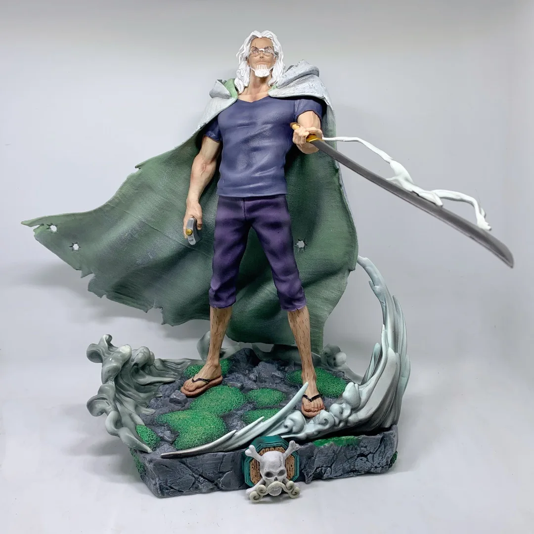 Anime One Piece Silvers Rayleigh Luffy Battle Ver. GK PVC Action Figure Game Statue Collectible Model Kids Toys Doll Gifts 32cm