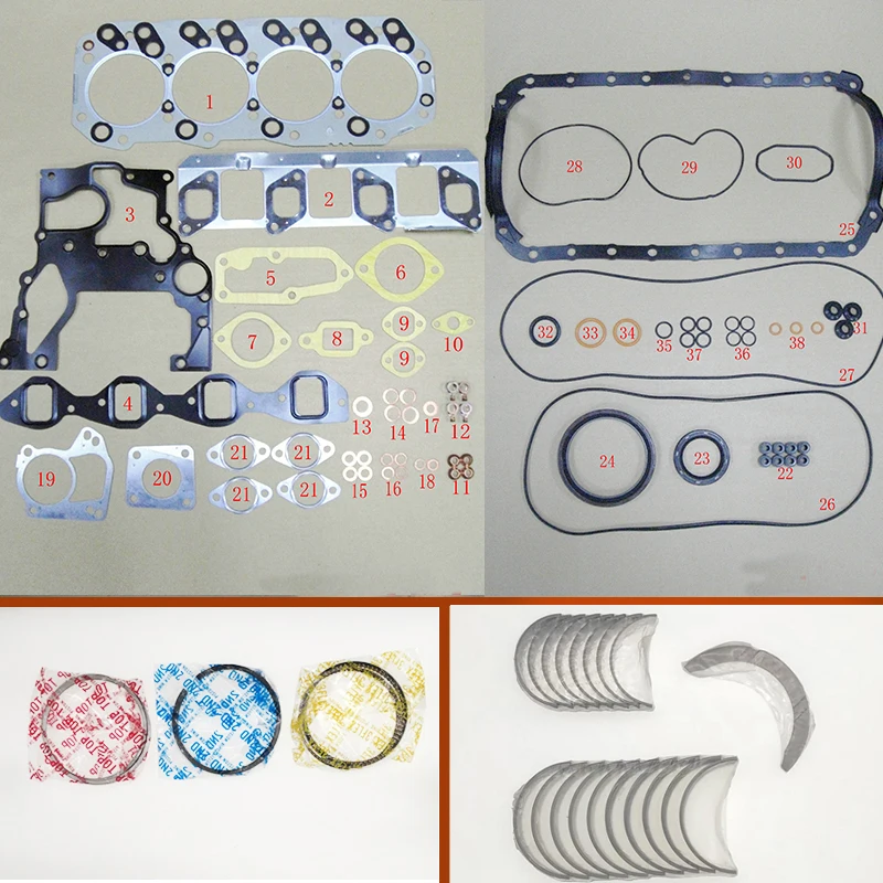 4JH1 4JH1T Engine complete Full Gasket Set kit crankshaft connecting rod bearing piston ring for ISUZU D-MAX 600P 3.0L 3.0 L