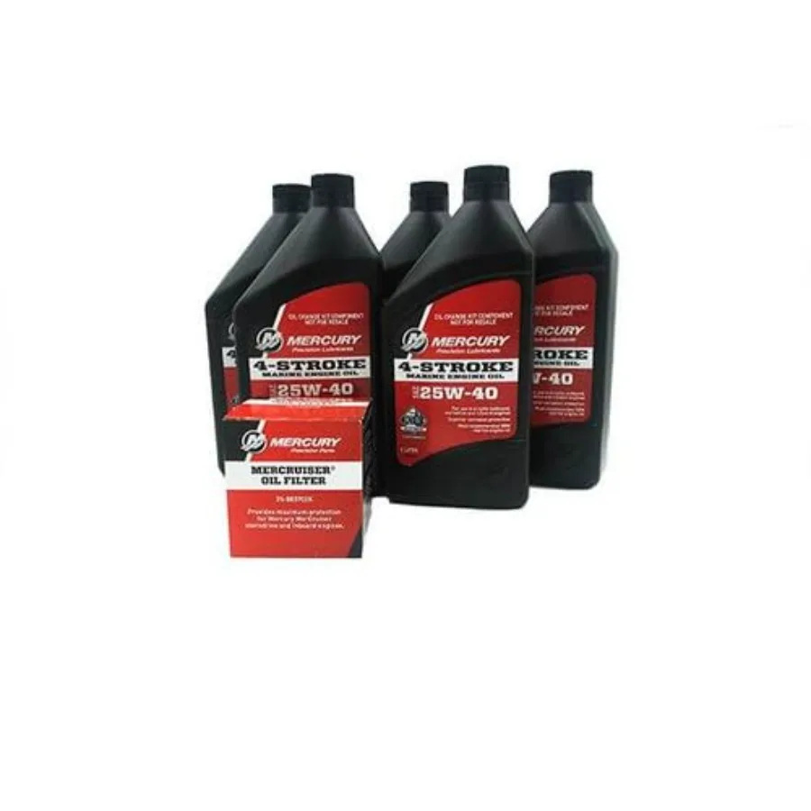 

Комплект для замены морского масла 25W40 5L для Mercruiser 4,3L V6 Sterndrive, обслуживание двигателя, высокопроизводительная смазка, коррозия, защита