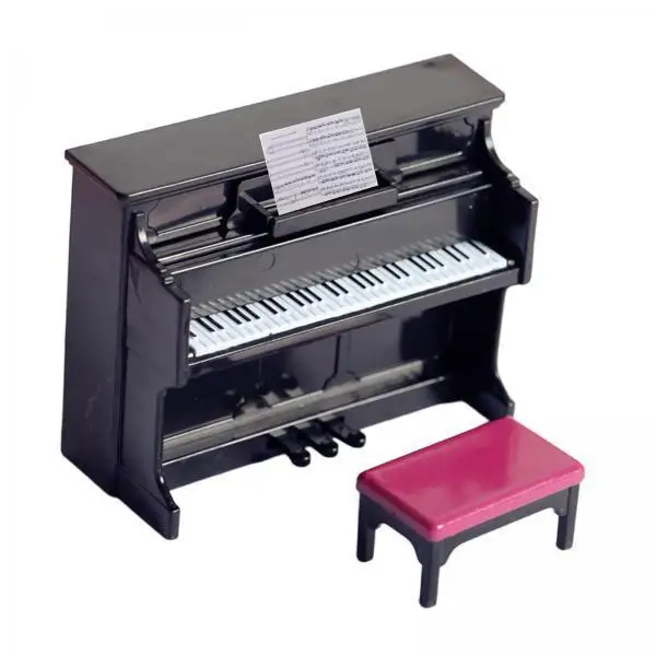 

Dollhouse Accessory Mini Piano Stool Set Eco Friendly Decor Model for Children’s Toy Kitchen Scene
