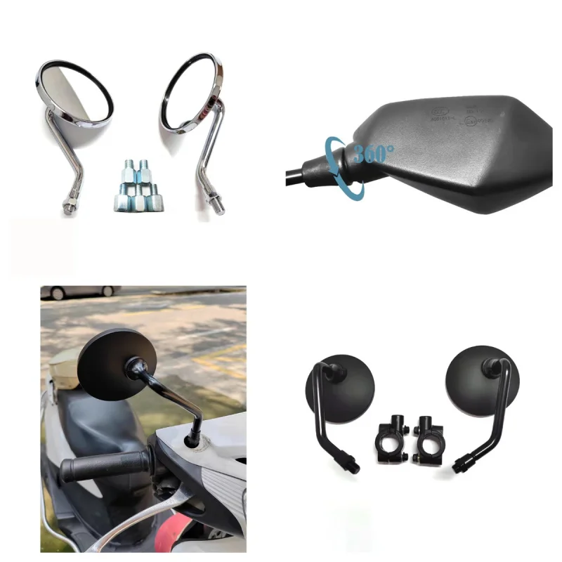Motorcycle Rearview Mirrors Retro ABS 7/8'' 8/10MM Universal Round Mirror For Royal Enfield Himalayan meteor 350 Honda Shadow