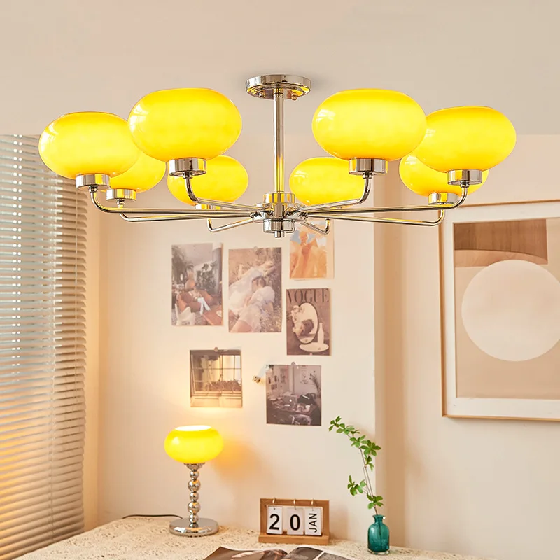 

Bauhaus Modern French Chandelier Lights For Bedroom Study Living Room Designer Suspensions Luminaire Nordic Glass Hanging Lamp