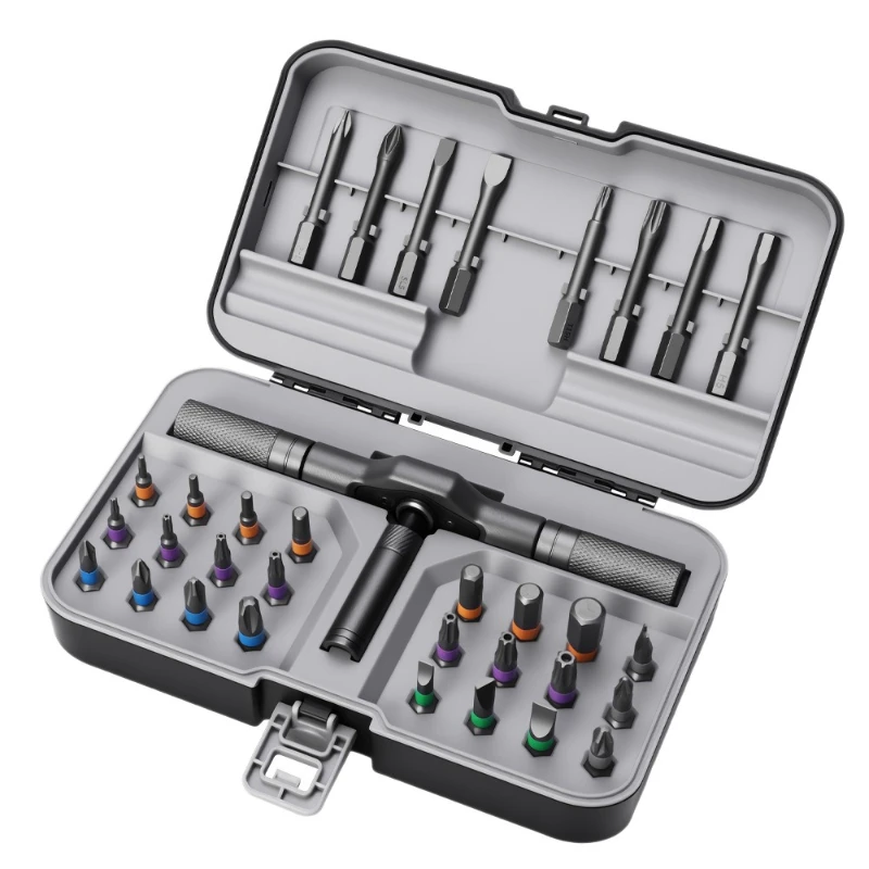 

New style ratchet screwdriver set household 32-in-1 multi-purpose high hardness batch head cover s2 steel