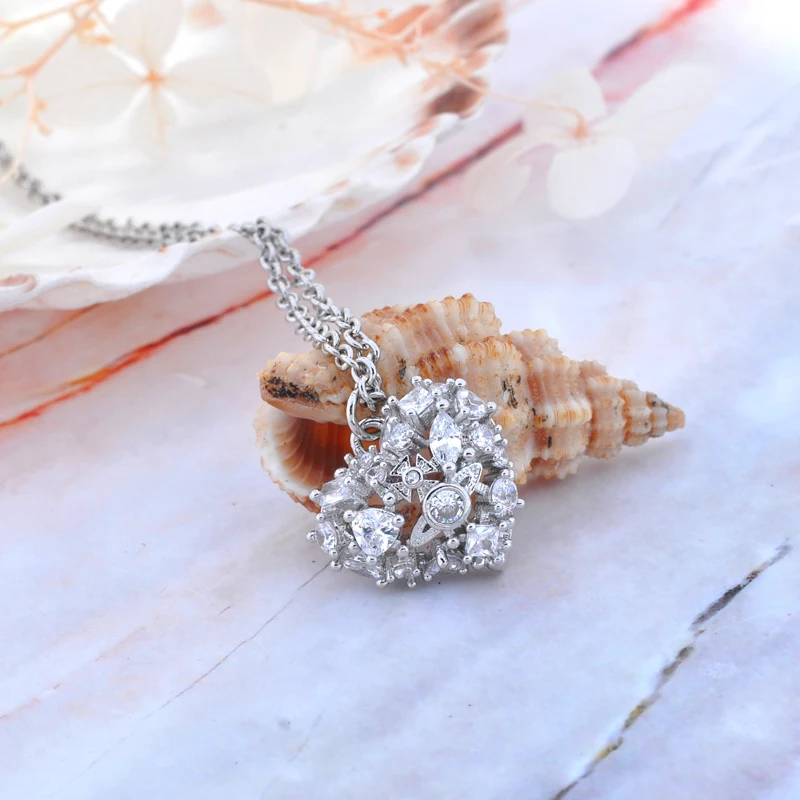 

Роскошное ожерелье-подвеска из стерлингового серебра S925 с бриллиантами, романтическое, элегантное, для женщин, аксессуар, подарок для девушек