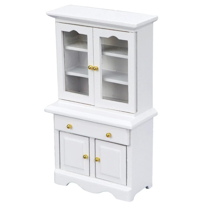 

1:12 Miniature White Kitchen Cabinet Cupboards With Working Drawer Dollhouse Furniture Accessories