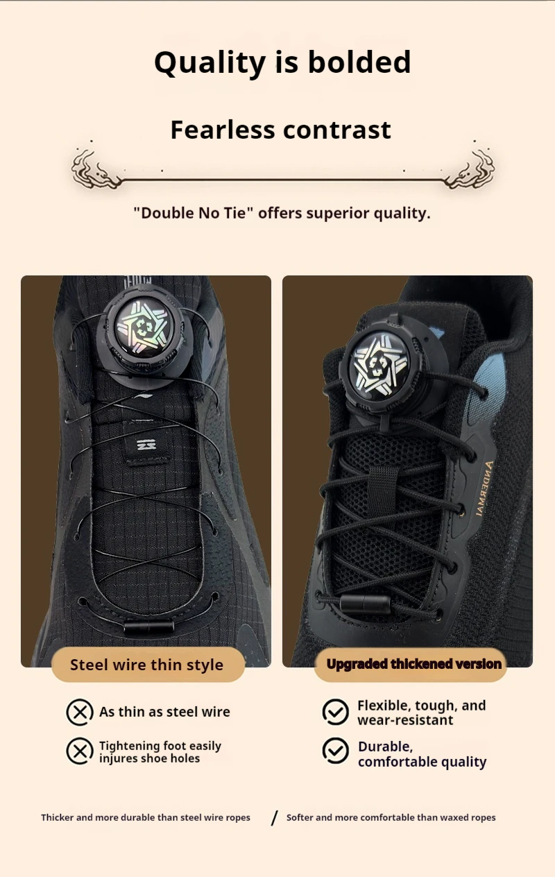 Automatische Schnürsenkel ohne Binden, einfache Installation, Schnürsenkel mit drehbarer Schnalle, dickes Seil, Tennis-Sneaker-Schnürsenkel, Schuhzubehör – Detail 7