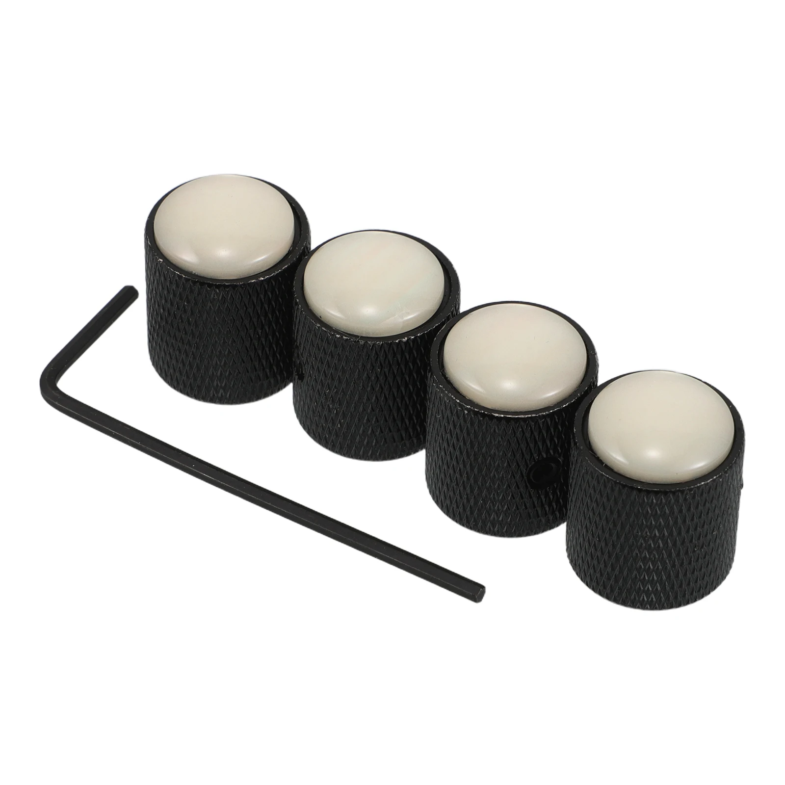 

4pcs White Metal Dome Volume Control Knob for Electric Guitar Bass Adjustable Potentiometer Durable Tone