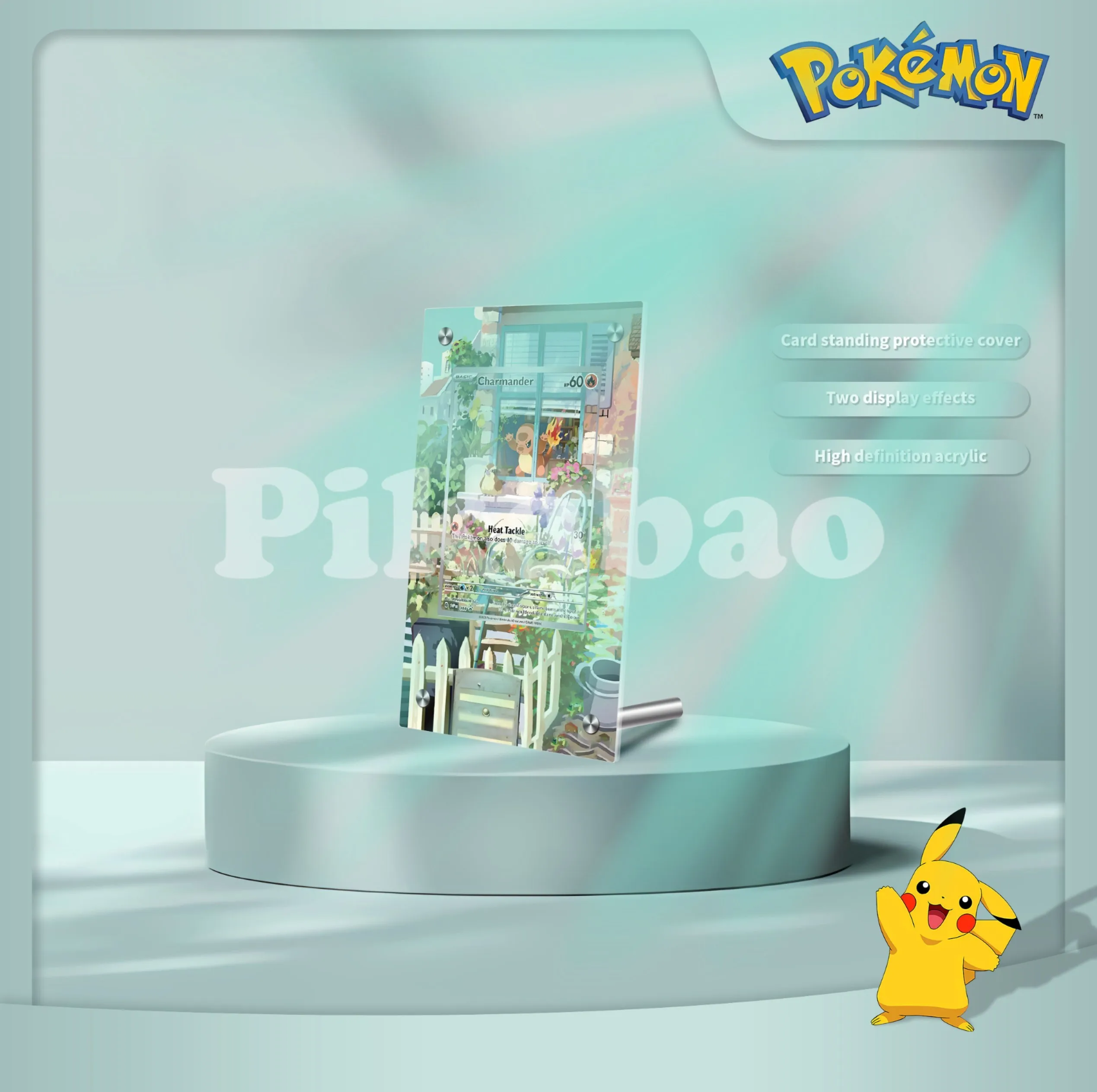 بوكيمون بطاقة الطوب إطار صور متحف فان جوخ بيكاتشو تشارجر الاكريليك بطاقة الطوب إطار صور PTCG هدية لعبة لا تشمل البطاقات #1