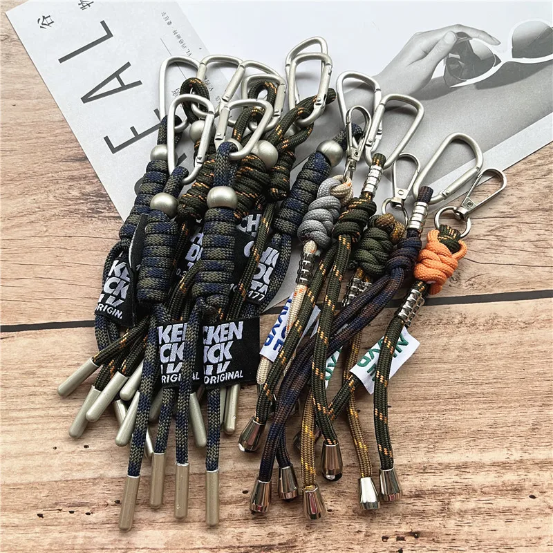 Phone Charm Nylon Cell Phone Pendant Metal Keyring Key Cord Retro Key Lanyard Luxury Landyards Premium Wholesale Cord for Keys