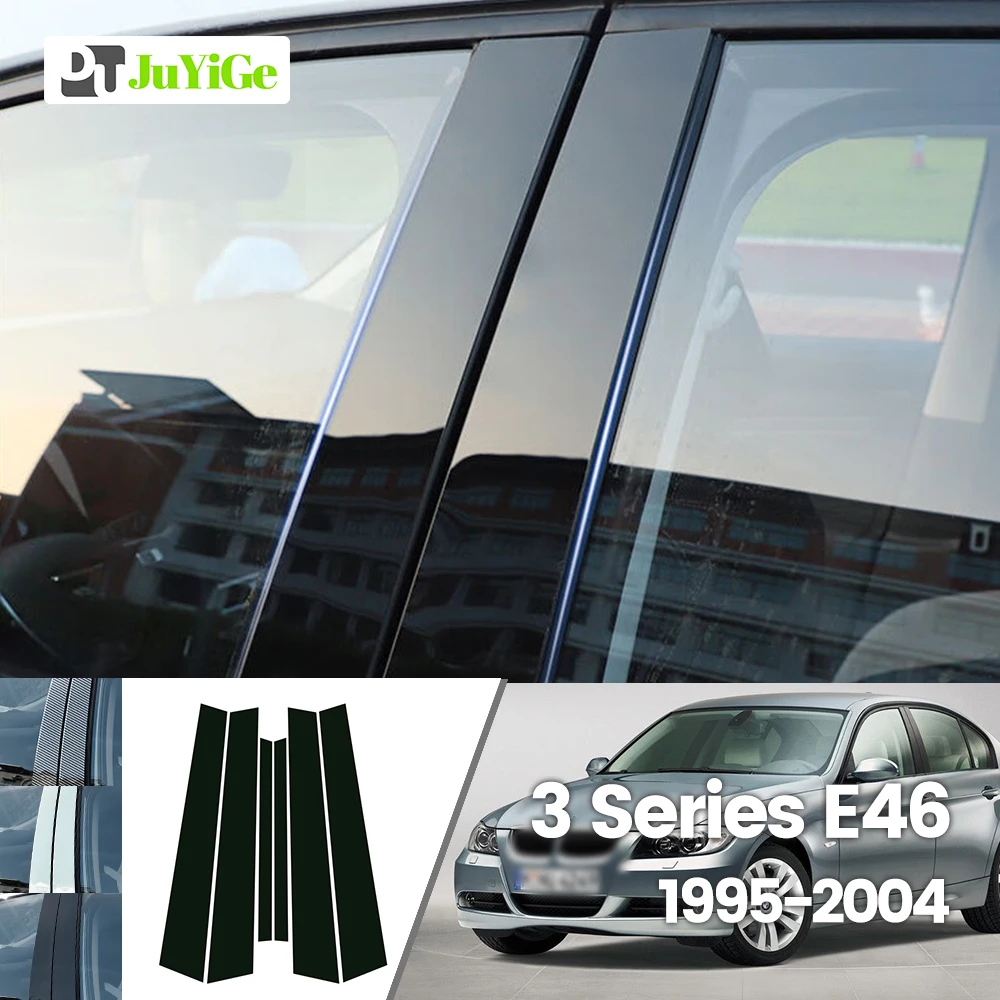 

For BMW 3 Series E46 1995-2004 1996 1997 1998 1999 Bright Black Carbon Fibre Window Door B C Sticker