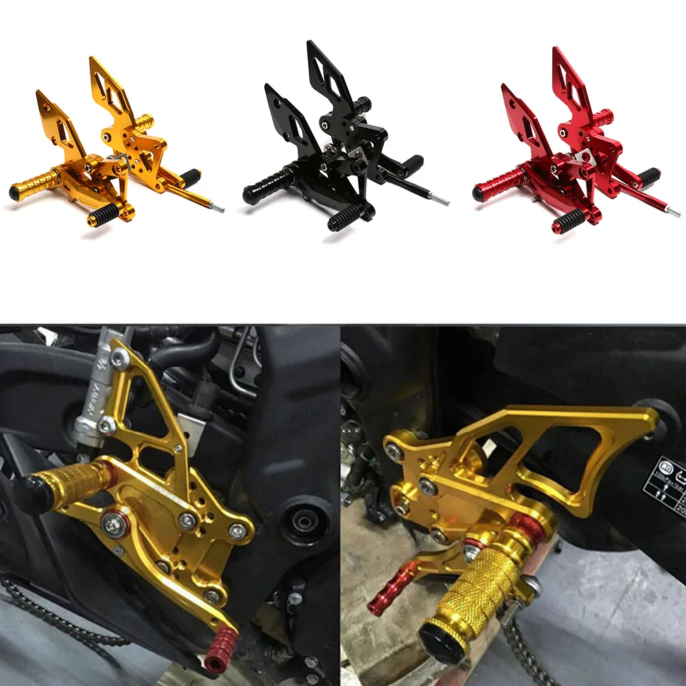 

For Yamaha YZF R3 R25 MT-03 Motorcycle Accessories CNC Aluminum Adjustable Rear Sets Rearset Footrest Foot Rests Pegs 2014-2020