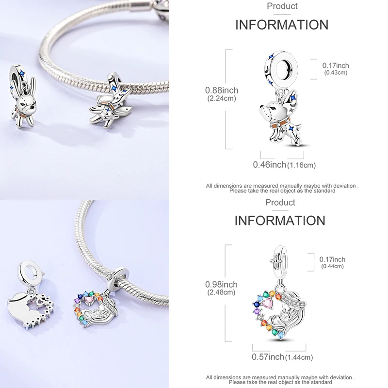 925 Sterling Silber Charm-Perlen Leuchtturm Walhai Meerjungfrau Kunstpalette Axolotl Glühwürmchen DIY Armband Halskette Geschenk für Frauen – Detail 26