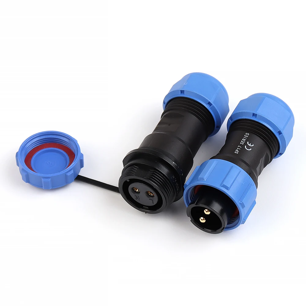 LP/SP17 IP68 Docking Type Waterproof Connector Solderless 2/3/4Pin Screw Wiring Aviation Plug Socket Male Female Set Panel Mount