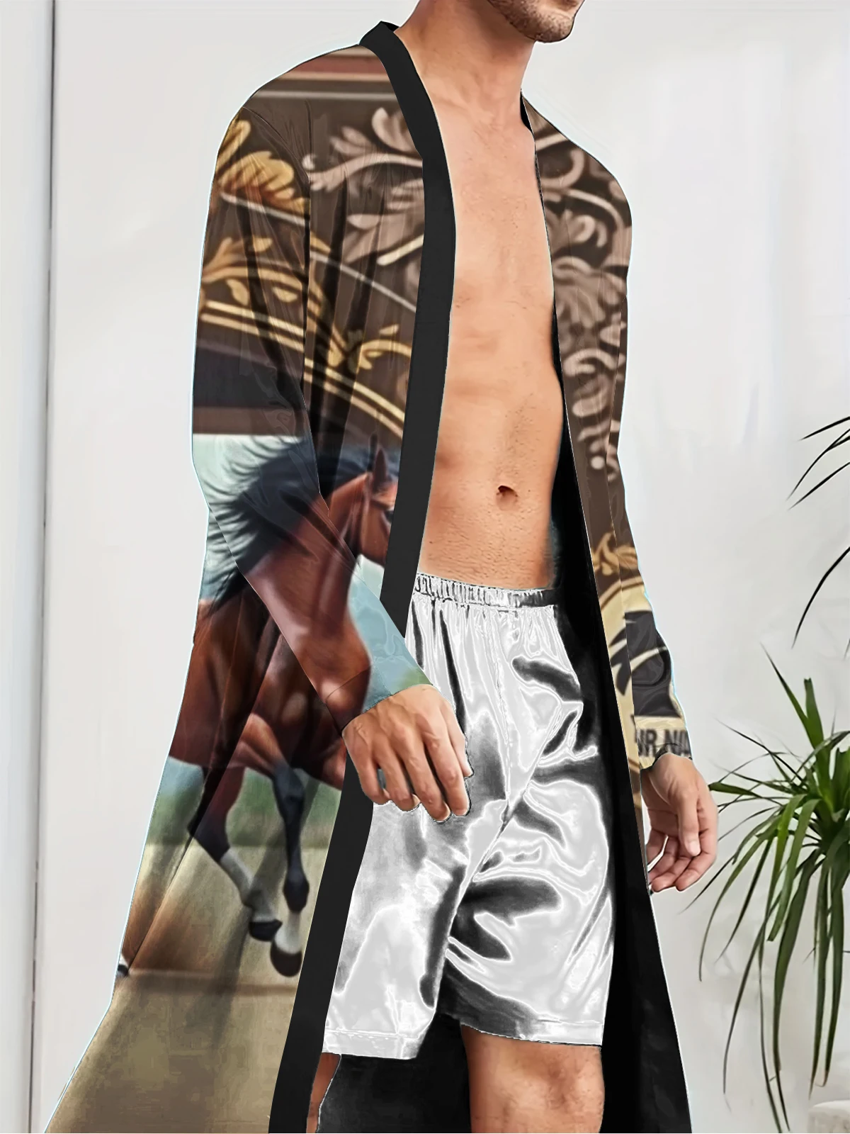 1pcs Men's Robes 2026 Spring/Summer sleepwear Breathable Sleepwear bath robe 3D Printed Graphic dressing gown Bathrobe