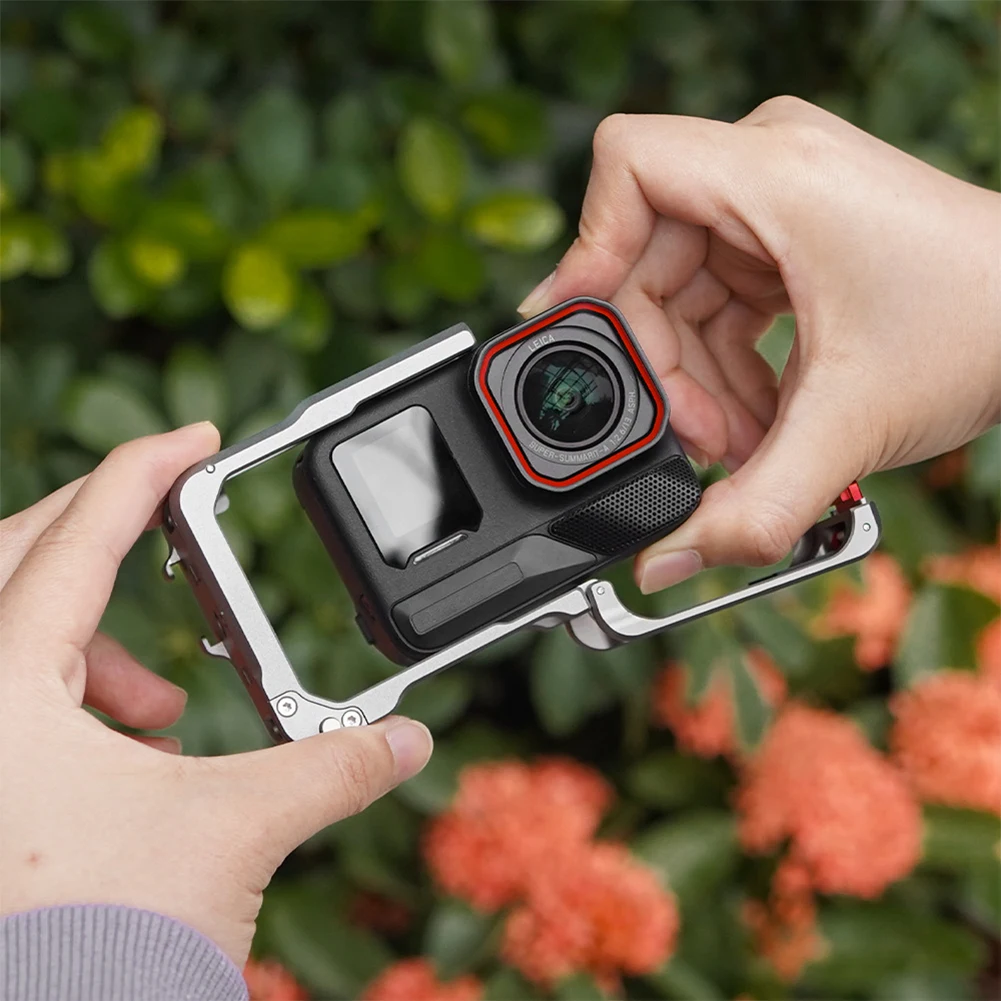 Jaula de Metal con soporte para zapata fría, marco protector para cámara, jaula para conejos para Insta360 Ace Pro 2, accesorios para cámara