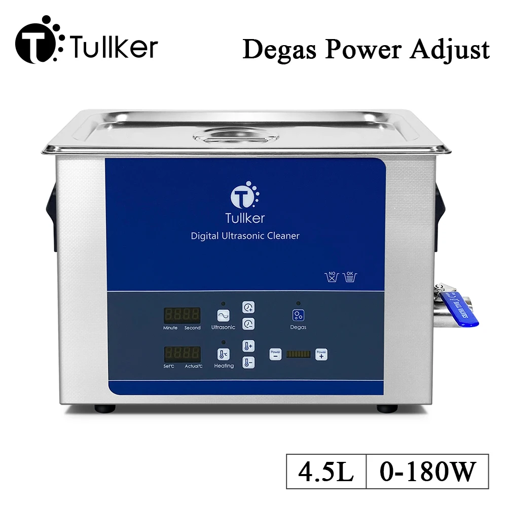 4L Tullker Ultrasonic Cleaner Bath Degas Oil Dirty Rust Degreasing Jewelry Lab Metal DPF PCB Chains Ultrasound Cleaning Injector