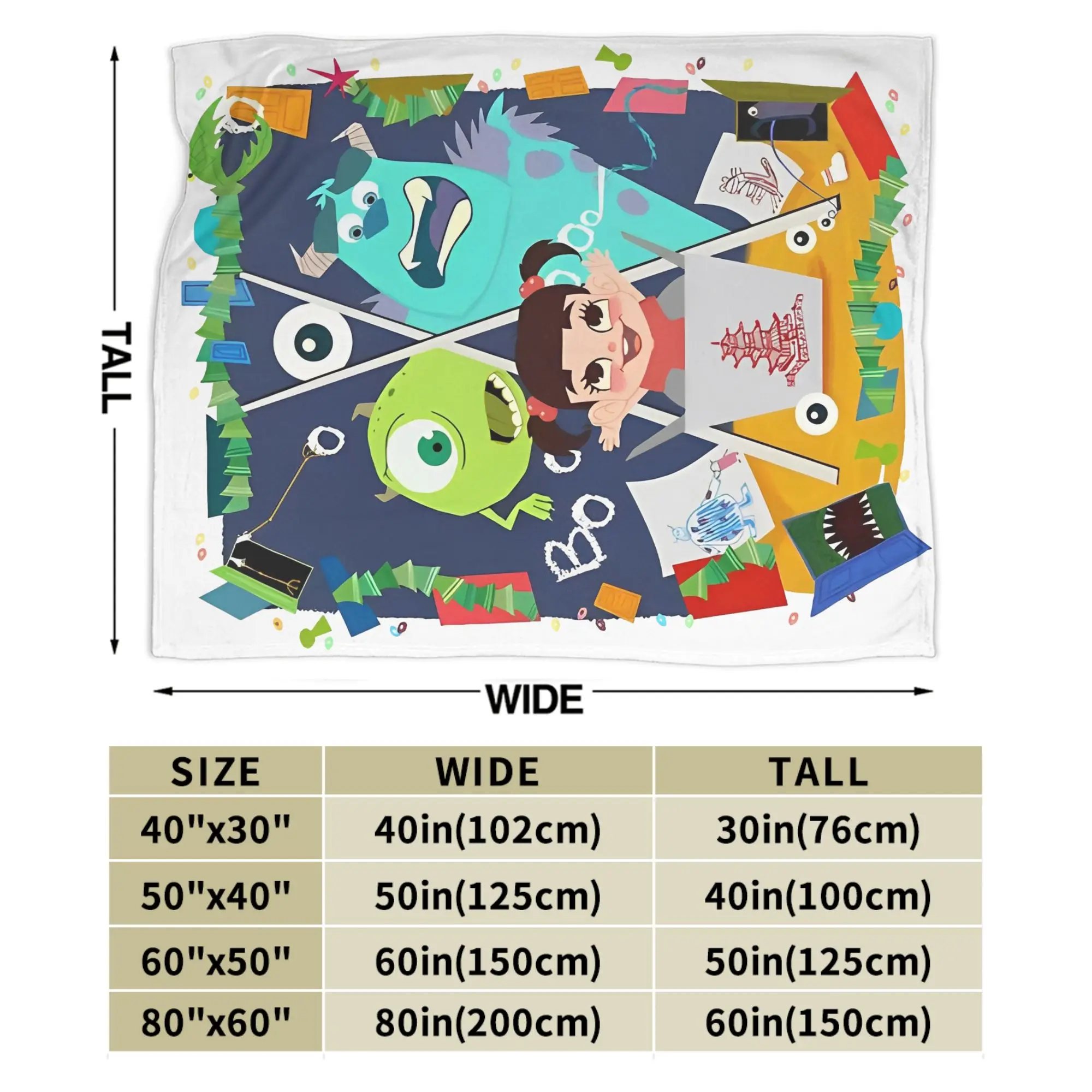 Monsters Inc. Sullivan Boo الفانيلا البطانيات مضحك الكرتون مضحك رمي بطانية لحاف 125*100 سنتيمتر الدافئة
