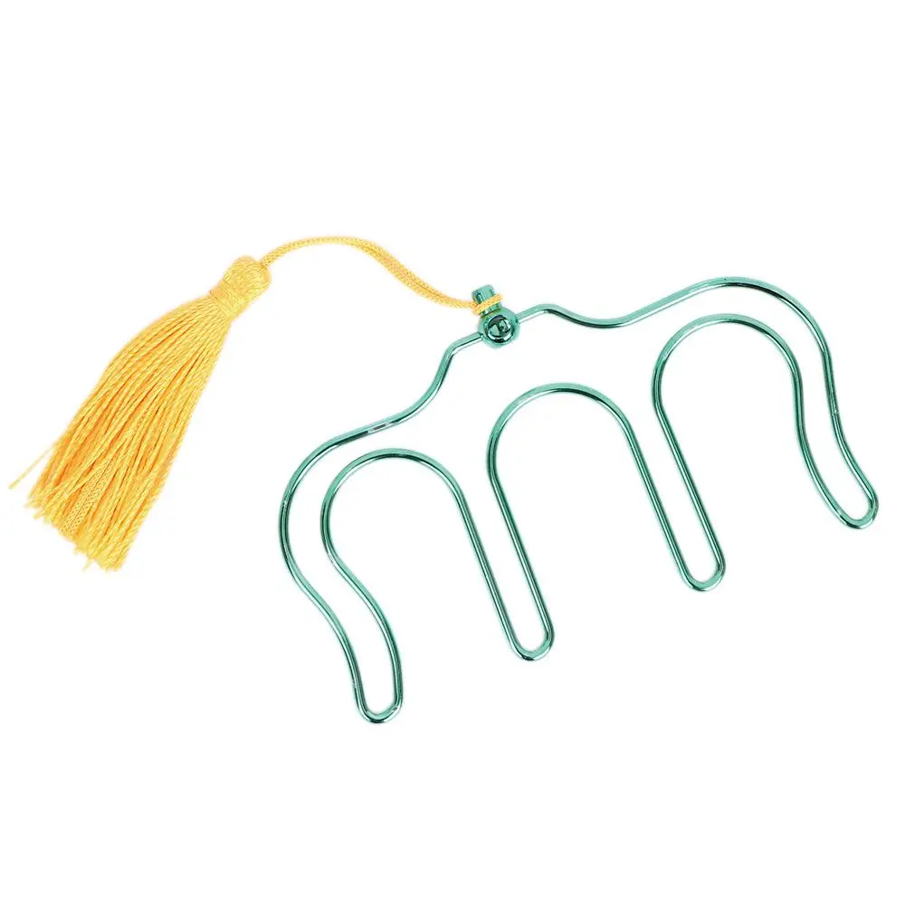 Hollow 5 Colors Metal Paper Clips Bookmark with Tassel Music Book Clip