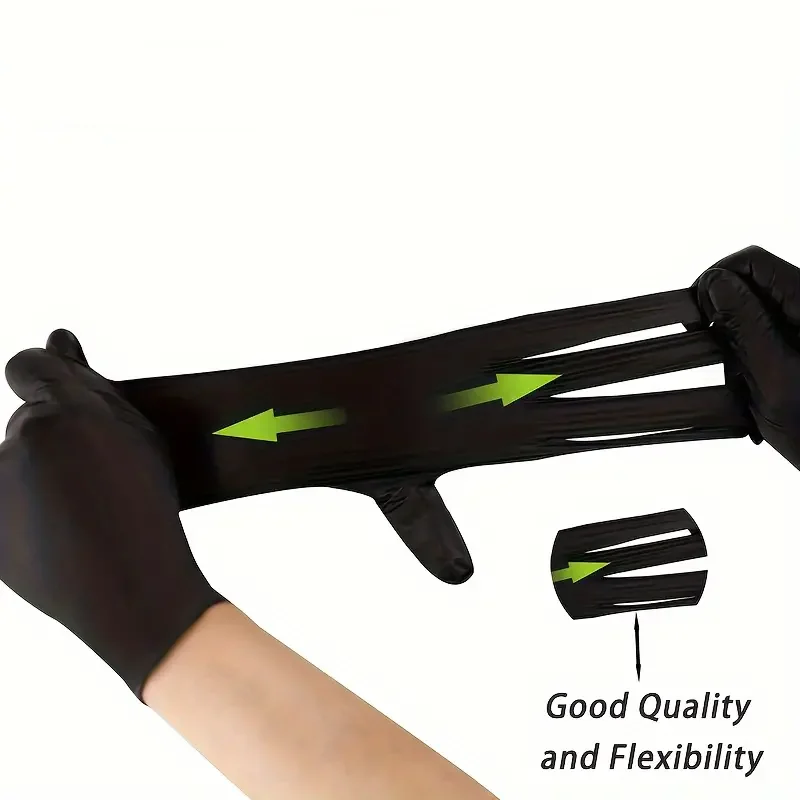 20/50/100PCS schwarze Nitrilhandschuhe Einweg verdickte langlebige Haushaltsreinigungshandschuhe für Küche Kochen Haarfärben Tattoo – Detail 6